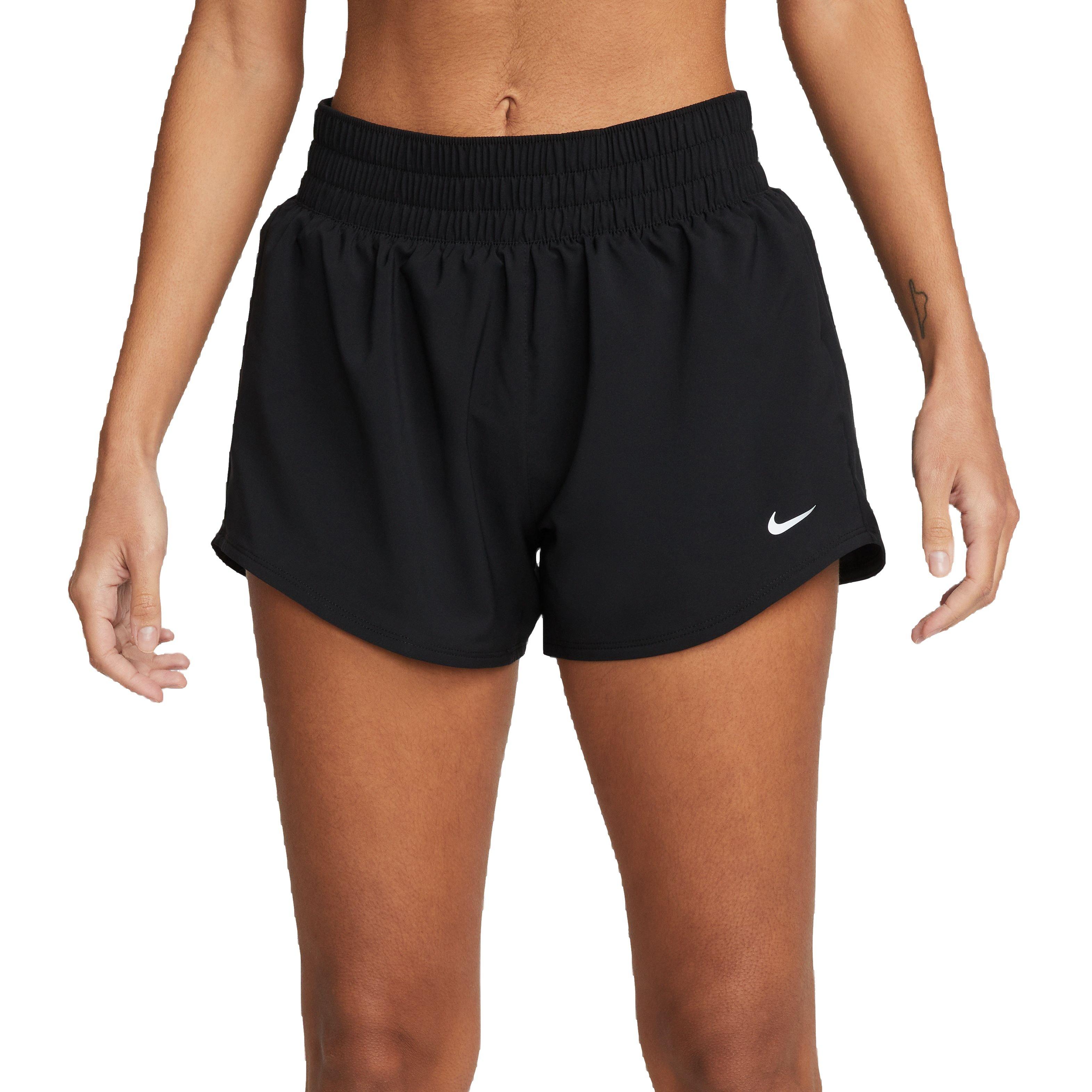 Nike Women's One Dri-FIT Mid-Rise 3" Lightweight Brief-Lined Shorts - Black - BLACK